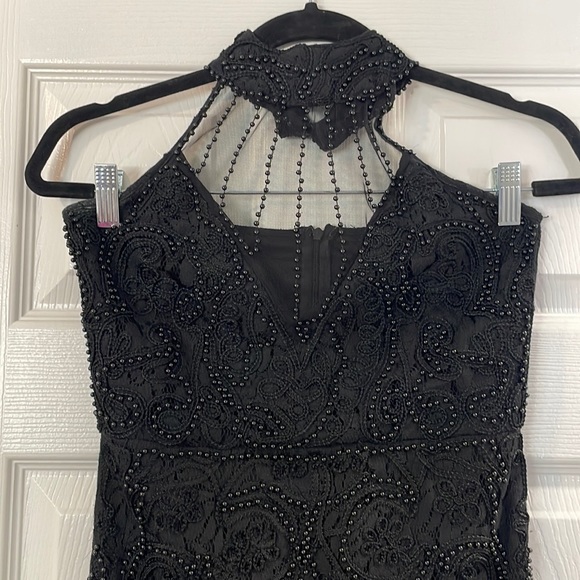 Pretty Little Thing | Midi black beaded halter dress - Picture 3 of 5